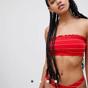 90s rib bandeau bikini 👙 top